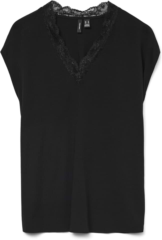 VERO Moda Damen Vmbella Sl Lace Top WVN Noos Vmbella Sl Lace Top WVN Noos (1er Pack)