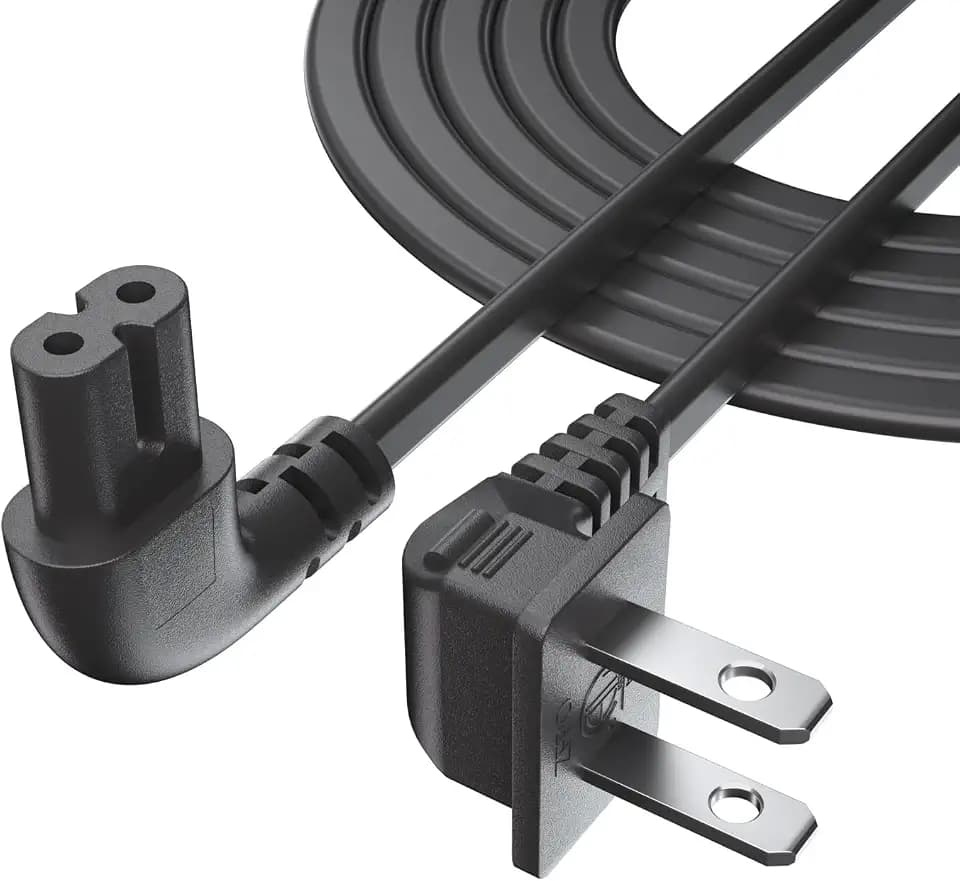Superer 12FT 90 Degree L-Shaped AC Power Cord for Sony PS5 PS4 PS3 & Xbox