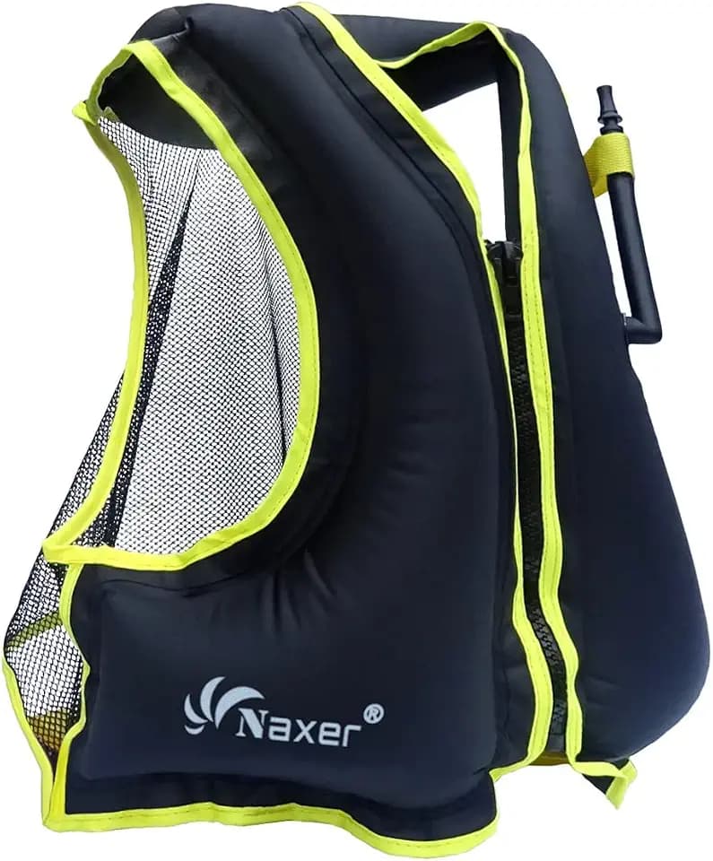 NAXER Inflatable Buoyancy Jackets Snorkel Vests for Adults Kayak Kayaking Snorkeling Suit 90-200 lbs Easy Swimming Boating Paddleboarding Water Sports