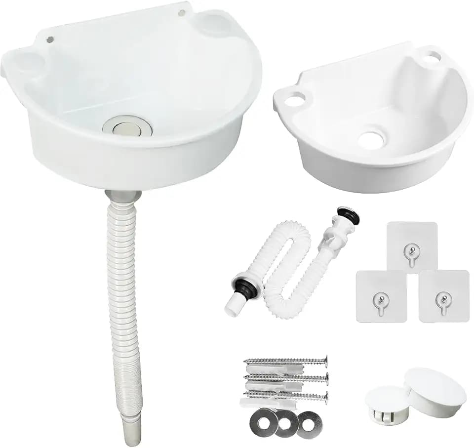 Ausgussbecken Kunststoff, Mini Waschbecken, Halbkreis Gebogen Spülbecken