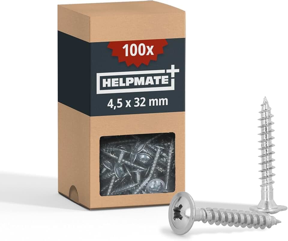 HELPMATE – Holzverbinderschrauben 4,5x32 mm galvanisch verzinkt – 100 Stück
