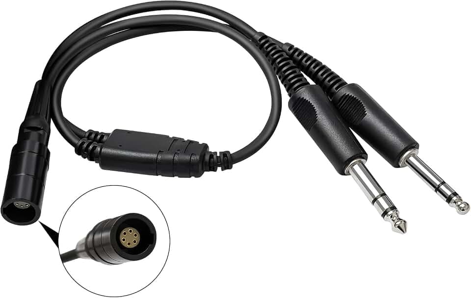 for Bose A20 A30 Headset Lemo 6Pin GA Dual Plugs Pilot Headphones Adapter
