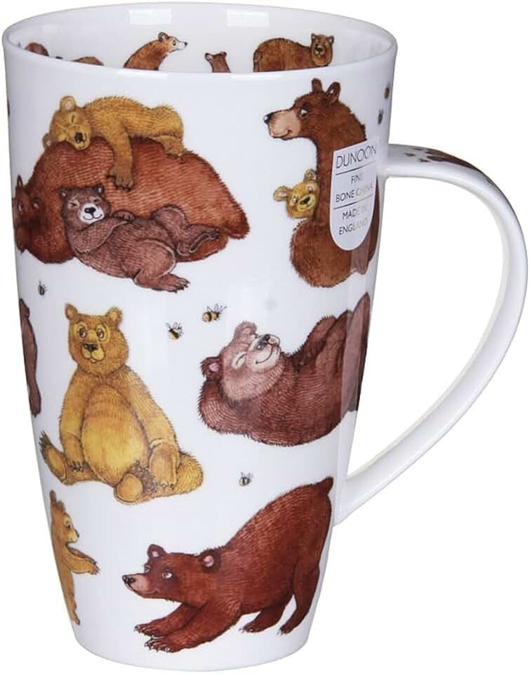 Gorgeous 'Grizzlies' Grizzly Brown Bear Dunoon Fine Bone China Large Mug Henley Style by Dunoon