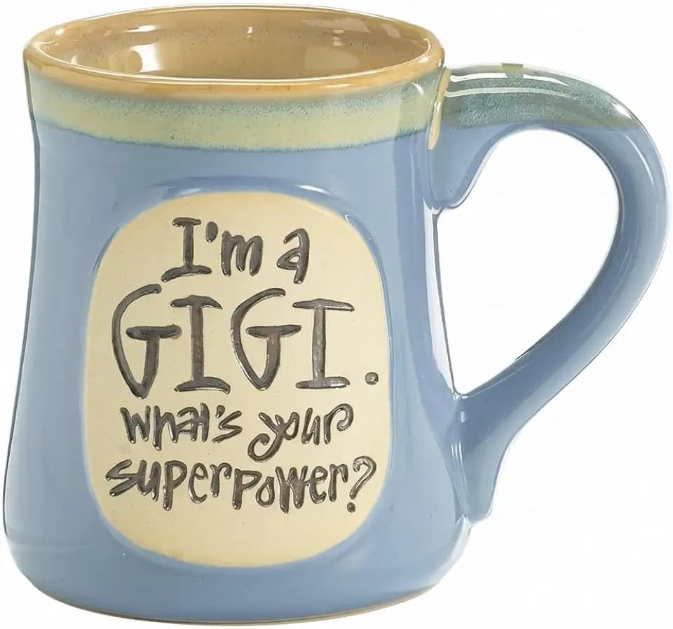 burton+BURTON GiGi What's Your Superpower? 18oz Porcelain Coffee Mug – Floral Birthday Gift for Grandma with Gift Box