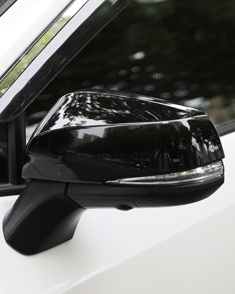 for RAV4 2019 2020 2021 2022 2023 2024 2025 Exterior Side Rearview Mirror Cover, Sporty Black Exterior Rearview Mirror Molding Covers for Toyota RAV 4, NOT for LE, Hybrid LE- Piano Black