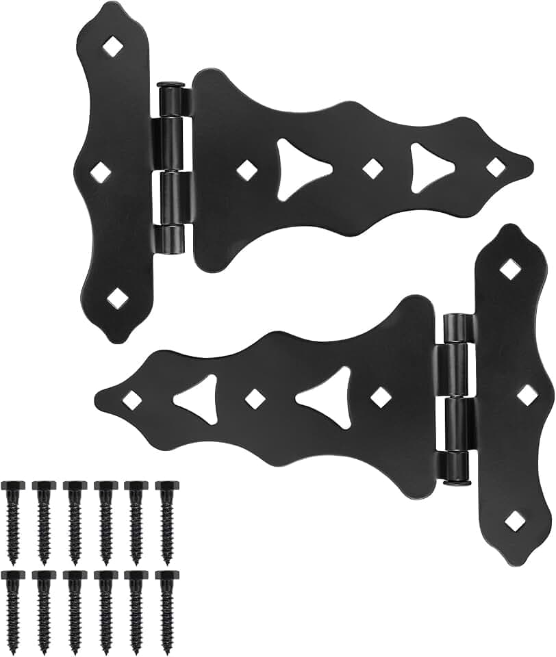 Gate Hinges, Heavy Duty T-Hinge for Wood Fence, 1 Pack