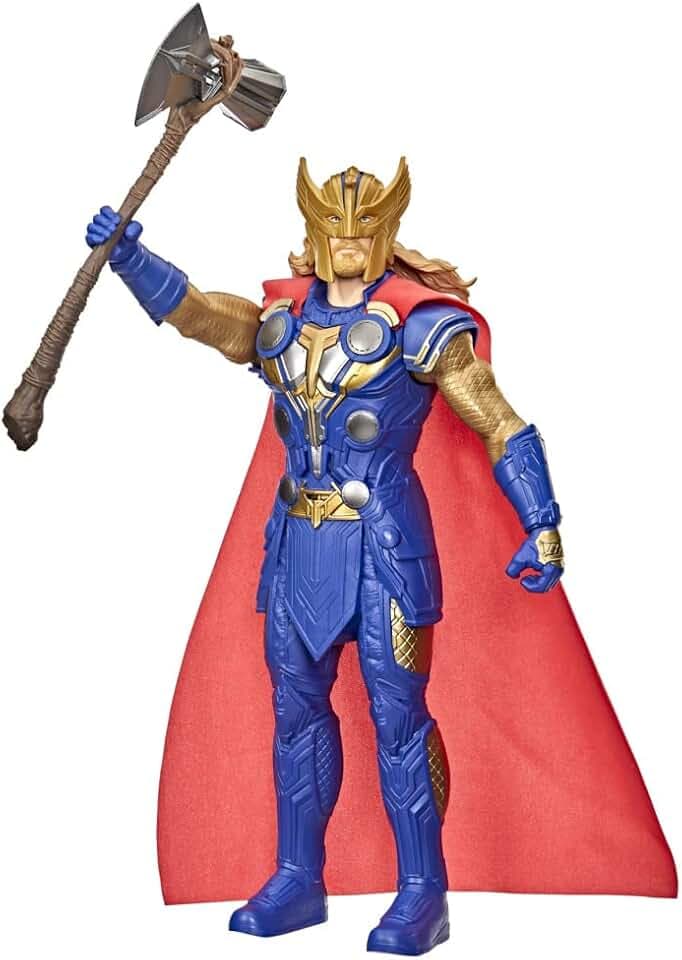 Marvel Studios' Thor: Love and Thunder Stormbreaker Strike Thor Spielfigur, elektronische Figur 30 cm, Kinder ab 4 Jahren