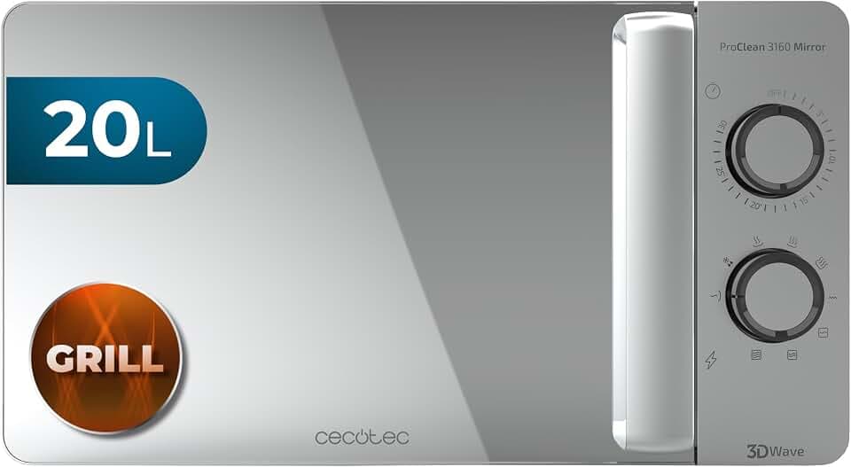 Cecotec Mikrowelle ProClean 3160 Mirror, 20 L, 700 W, Grill