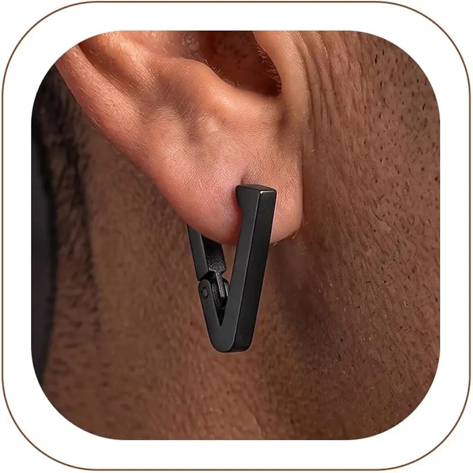 ChainsHouse Huggie Hoop Earrings for Men Women, Stainless Steel