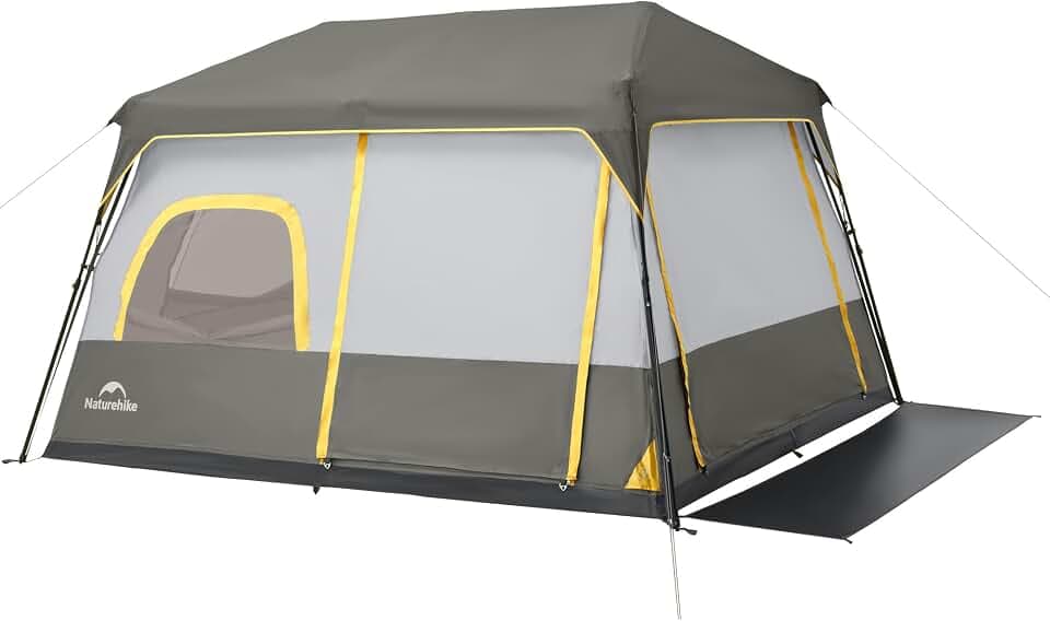 Naturehike Cape 4/6/8 Person Camping Tent, 60S Easy Setup Instant Tent Pop up Tent, Waterproof Large Tall 6/8 Person Tents for Camping, Car Camping