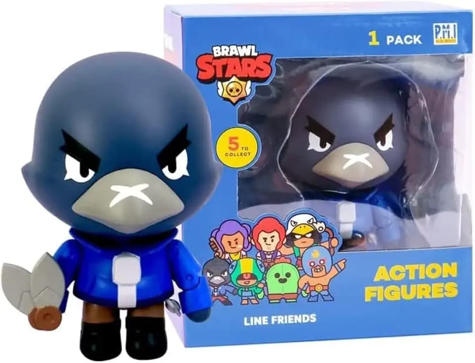Brawl Stars Crow Actionfigur | 11,4 cm große Sammlerstücke Spielzeugfigur | P.M.I. Ofically Licensed Toys | Supercell | Geschenk für Videospieler | Gelenkfigur