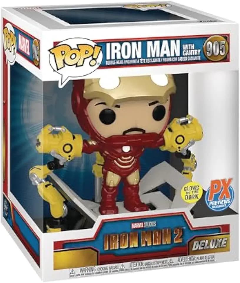 Pop! Ironman 2: Iron Man MKIV mit Gantry „Glow-in-The-Dark“-Deluxe-Vinyl-Figur.