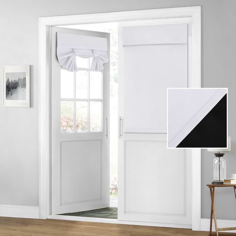 HOMEIDEAS 100% Blackout Door Curtains for French Door 30x68 Inch