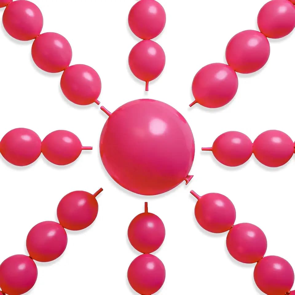 PartyWoo Hot Pink Linking Balloons 100pcs 12 Inch Magenta Link Balloons