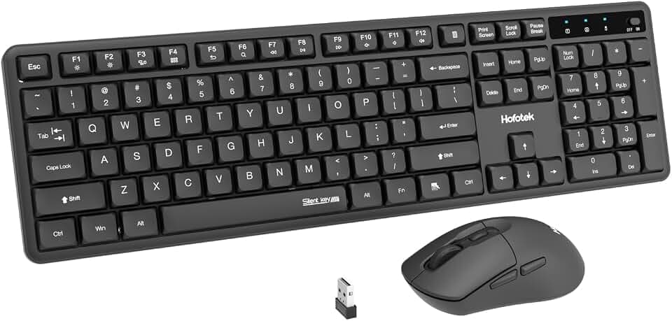 Silent Wireless Keyboard and Mouse Combo, 90% Less Noise