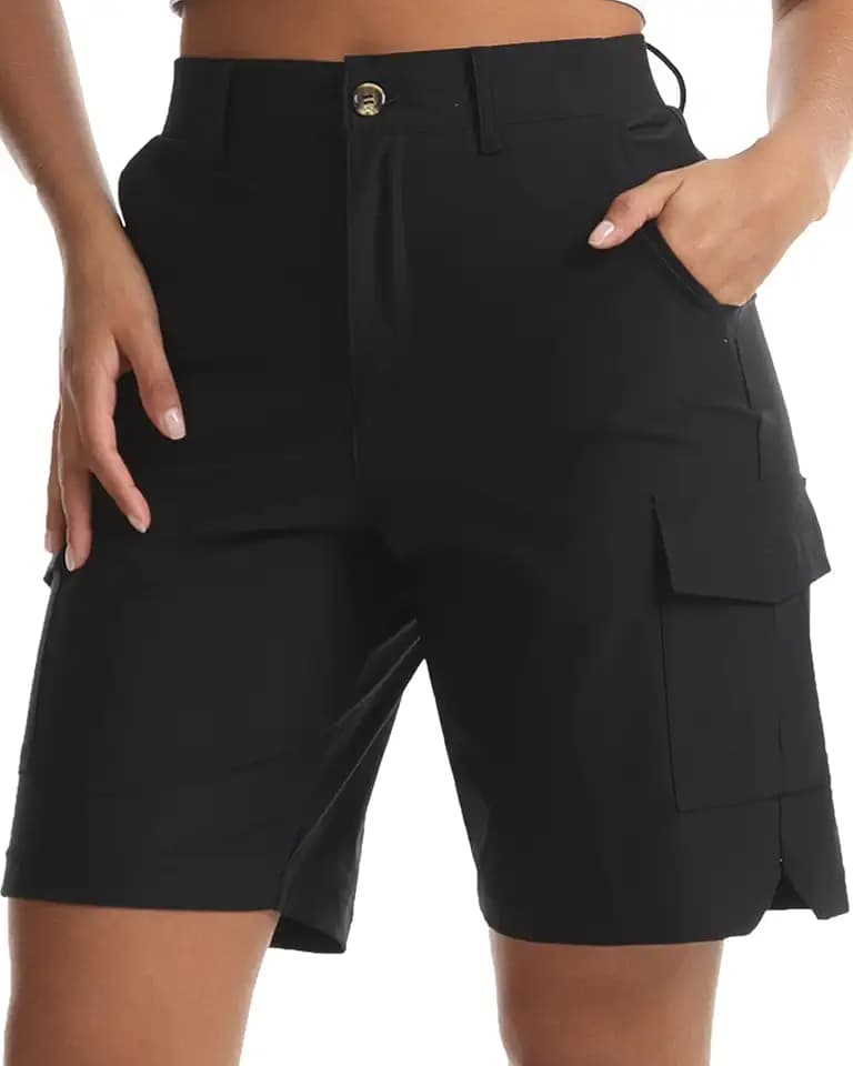 Women's Lightweight Hiking Work Cargo Shorts 8" with 5 Pockets Quick Dry