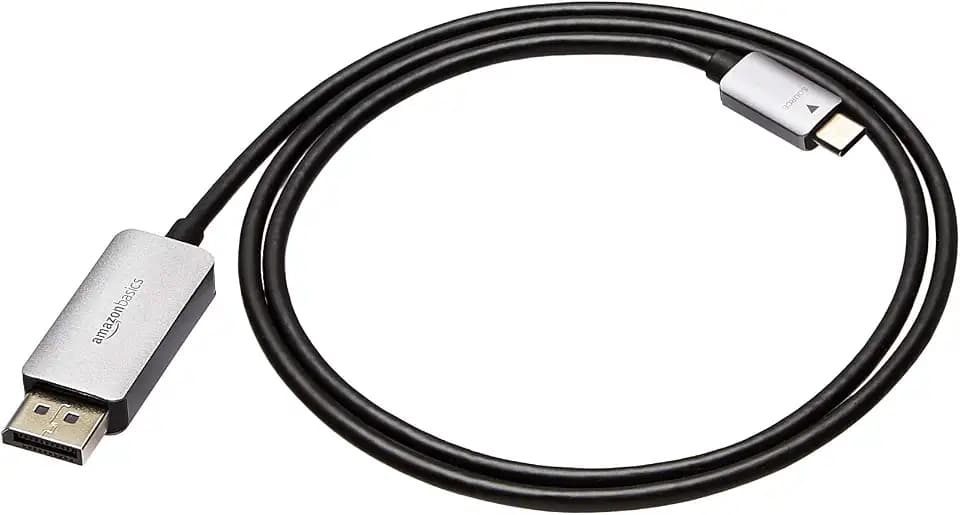 Amazon Basics Aluminum Uni-Directional USB-C (Source) to DisplayPort (Display) Cable - 3-Foot