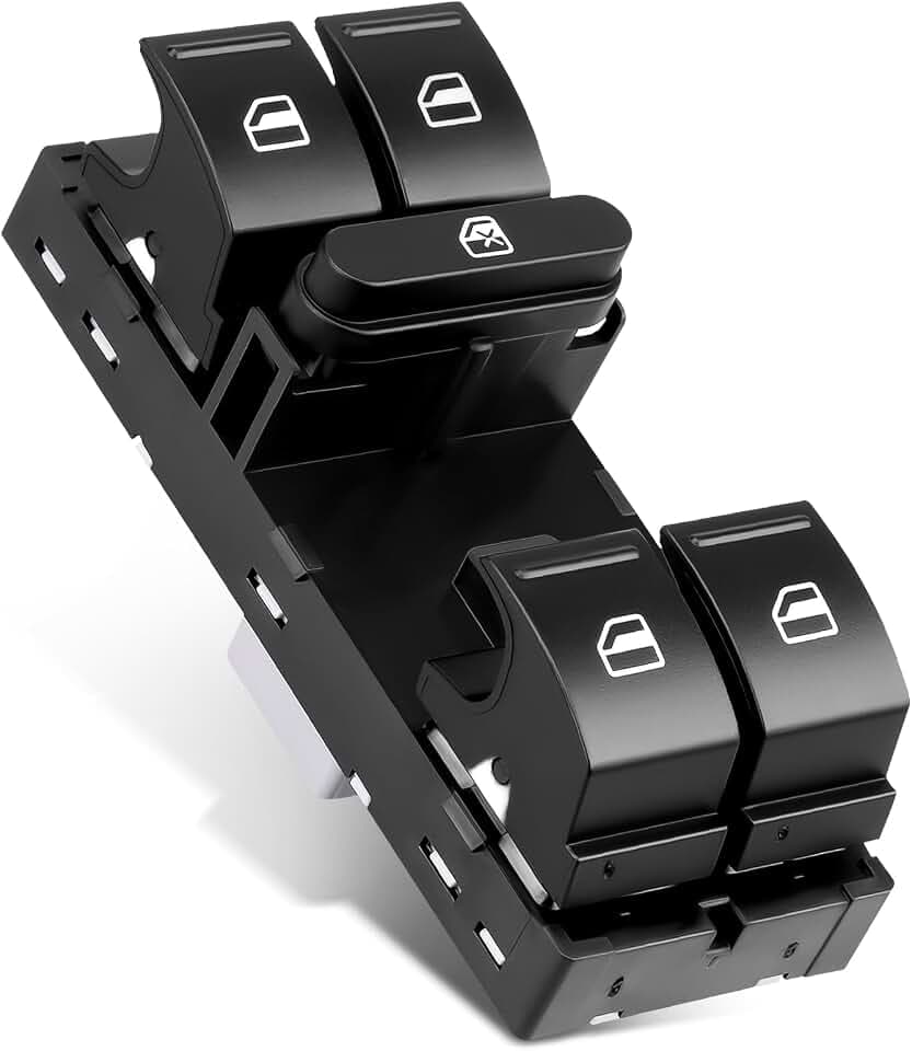 Driver Side Master Power Window Switch Replacement for Volkswagen VW Jetta 2005-2016, Passat 2006-2017, Golf 2010-2014, Rabbit, GTI, CC, Front Left, 1K4959857, 5ND959857, 5K4959857