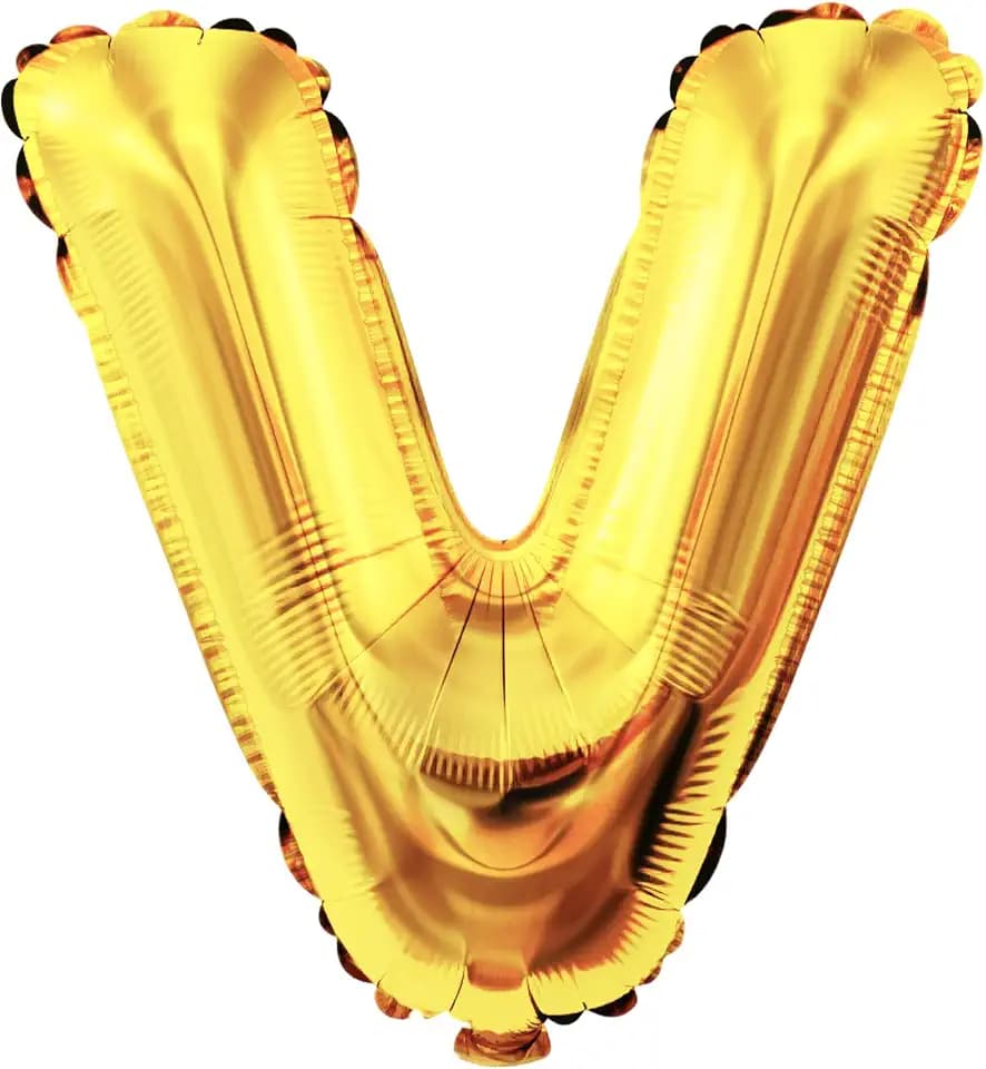 40 Inch Large Gold Letter V Foil Balloons, Foil Mylar Balloons for Birthday Party, Anniversaries, Graduation, Wedding Supplies Decorations