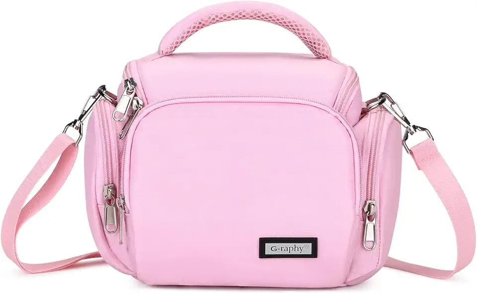 G-raphy Camera Bag Case Pink Small Photography Bags DSLR SLR MIRRORLESS BAG with Removal Straps