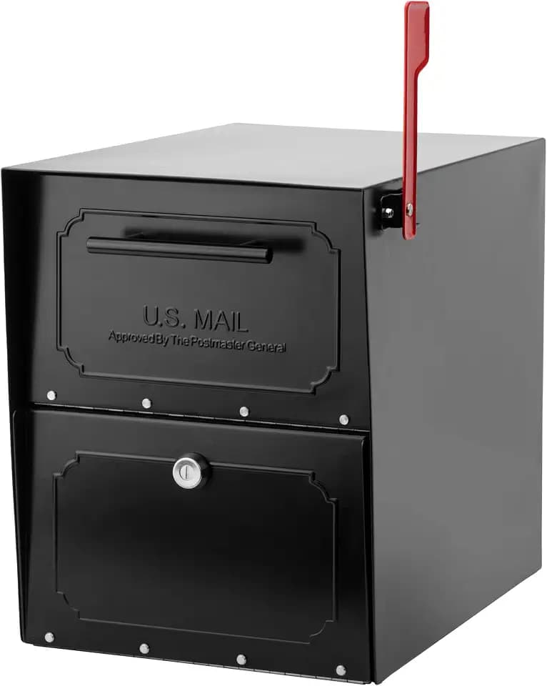 Architectural Mailboxes Oasis TriBolt Locking Post Mount Mailbox, Black, XL