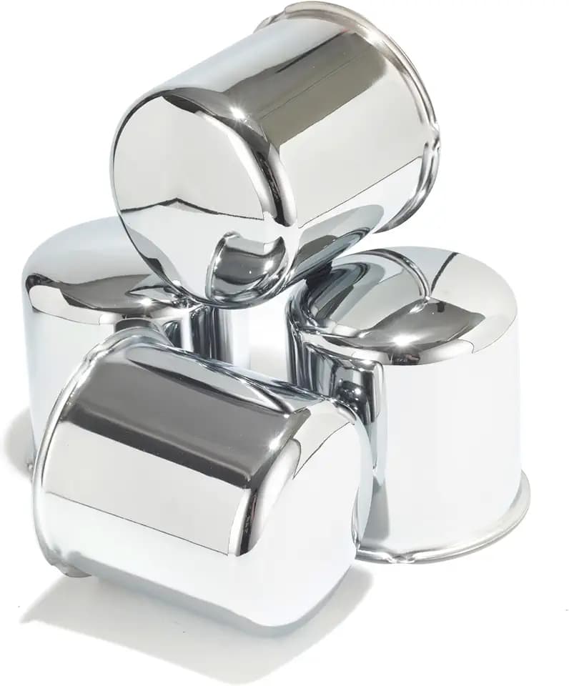 4Pcs 3.27inch Trailer Wheel Center Caps Fit 3.27" Center Bore Truck Trailer RV SUV Wheels Rims, Carbon Steel Chrome Silver Hub Covers