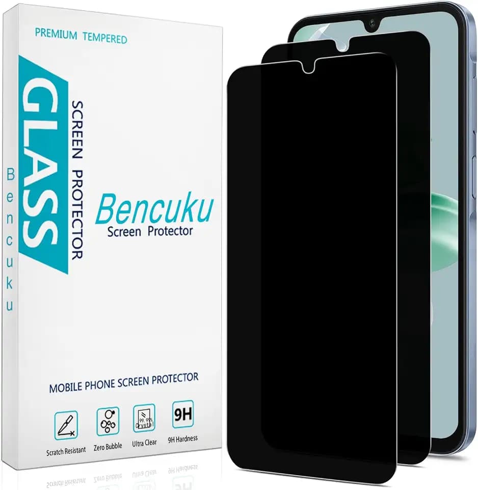 2 Pack Privacy Screen Protector for Samsung Galaxy A15 5G, A15