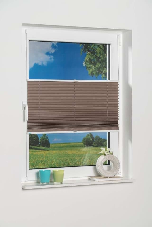 K-home Klemmfix-Plissee Palma Mokka 70 x 210 cm +++Verdunklung+++