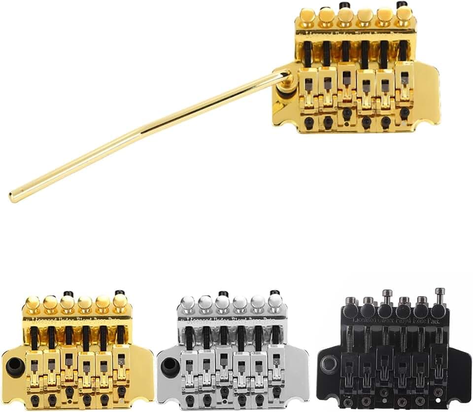 Double Locking Tremolo Bridge, Stable Tuning Precision ST Compatible Guitar Bridge System for Professional Musicians, Studio Recording, Live Performance, Guitar Repair Shops