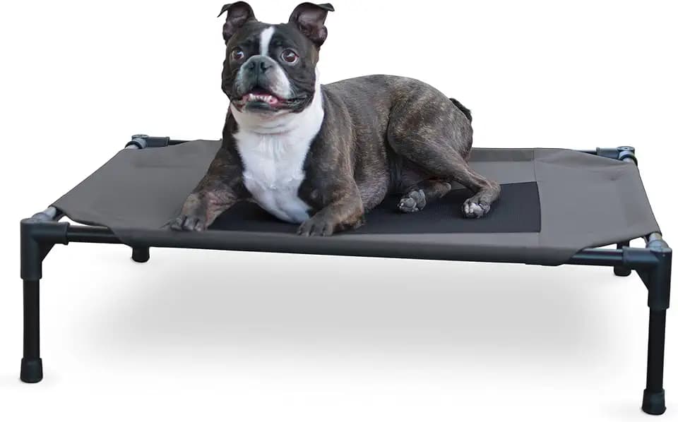 K&H Outdoor Elevated Dog Bed, Cooling Raised Dog Bed, Charcoal, Medium