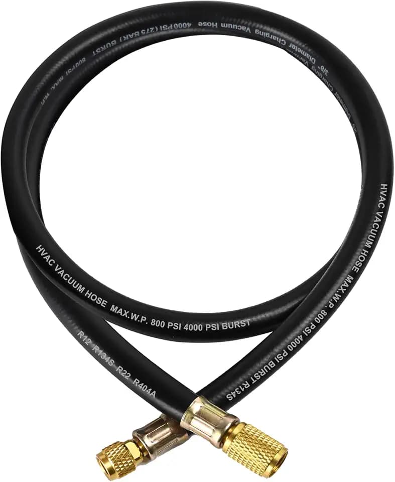 Upgraded HV1S 3/8"Heavy Duty Vacuum Hose, 3/8" to 1/4" Fittings, 5 Ft