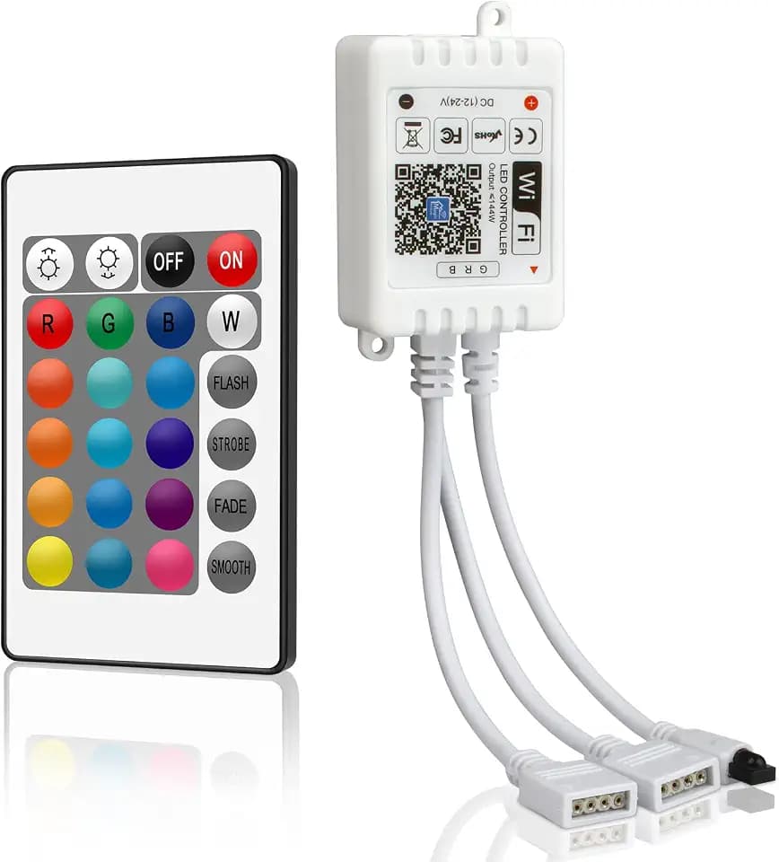 Smart WiFi RGB LED Light Strip Remote Controller, 24 Key Wireless Control