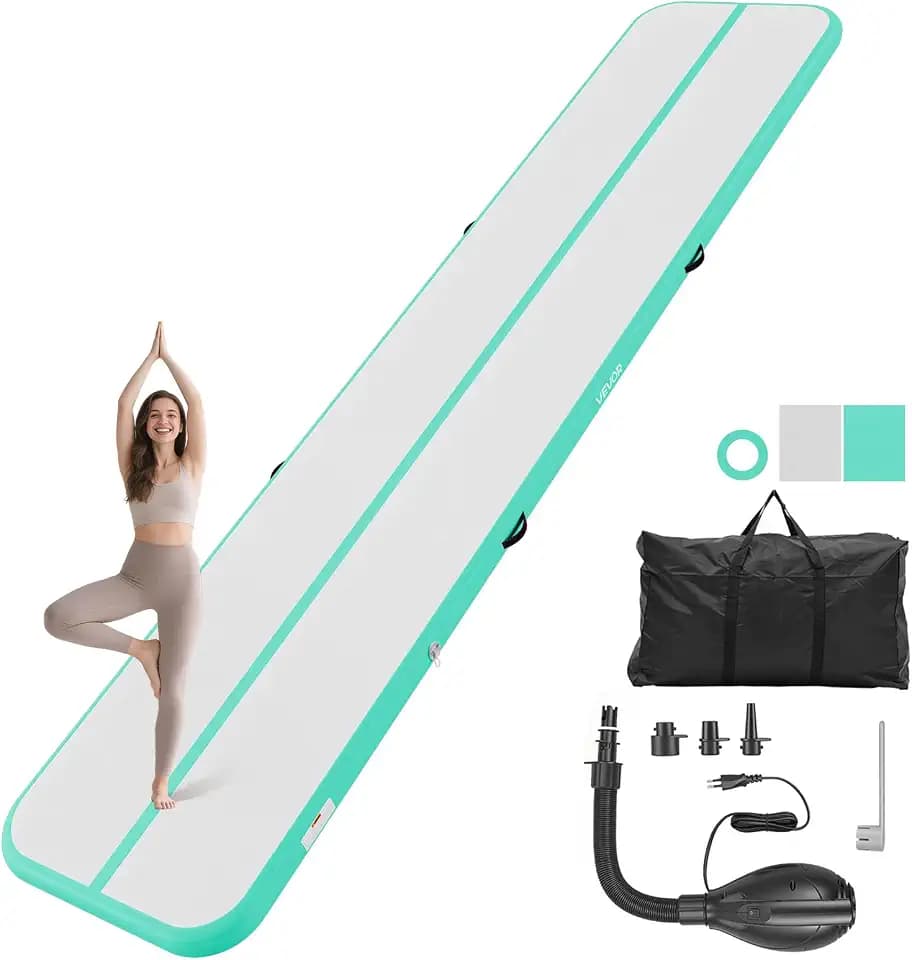 VEVOR Aufblasbare Gymnastikmatte Turnmatte 3/4/5/6 M, Air Matte mit Elektrischer Pumpe, Trainingsmatten für den Heimgebrauch/Fitnessstudio/Yoga/Cheerleading