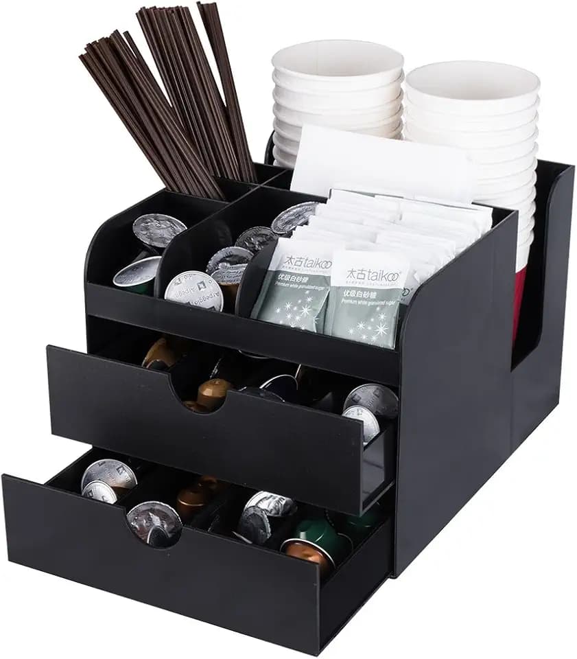 Kaffee Kapseln Aufbewahrungsbox mit Schubladen,Schwarz,VCO-002
