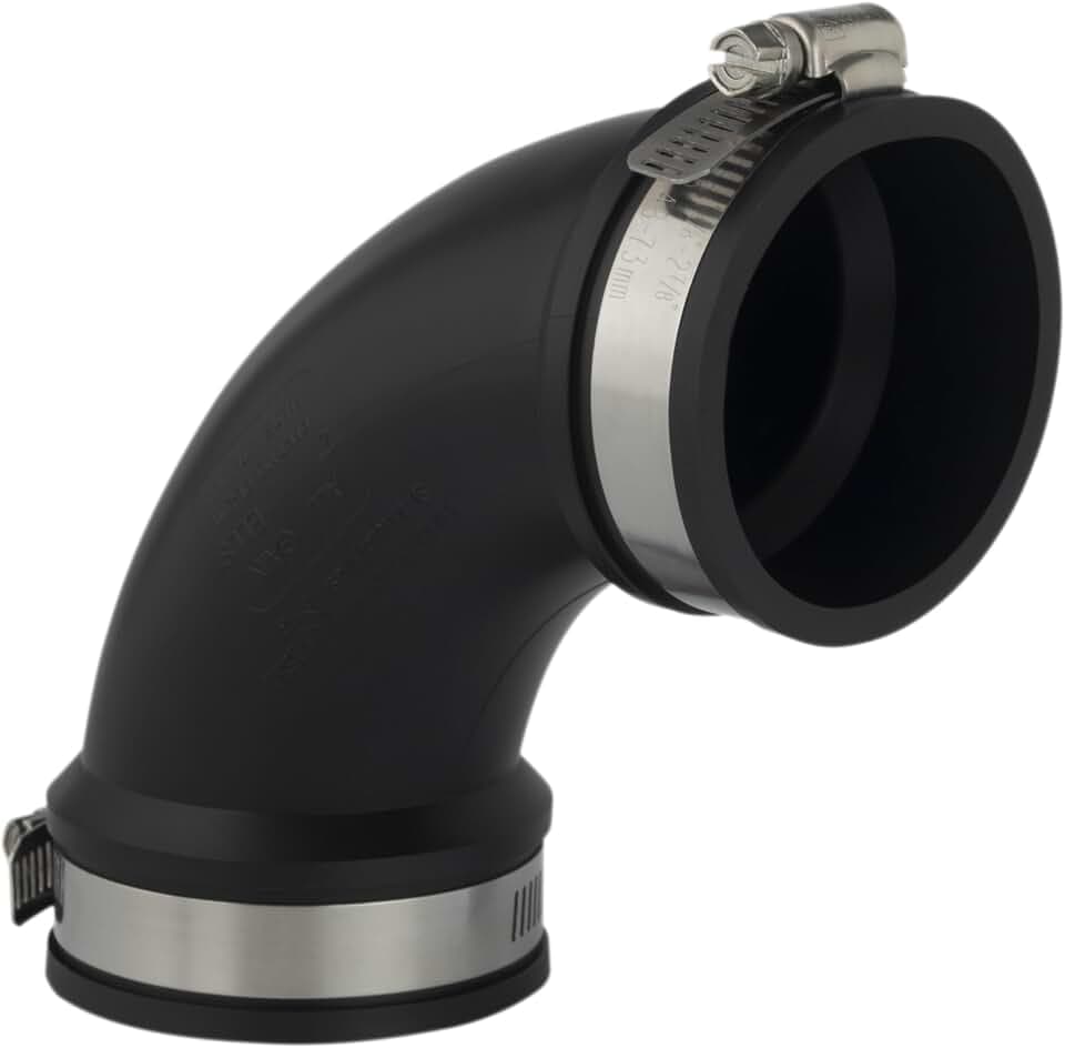 AquaForte - PVC Elastomer Flexibler Bogen 90° Ø50mm, Klemmbereich 50-44mm