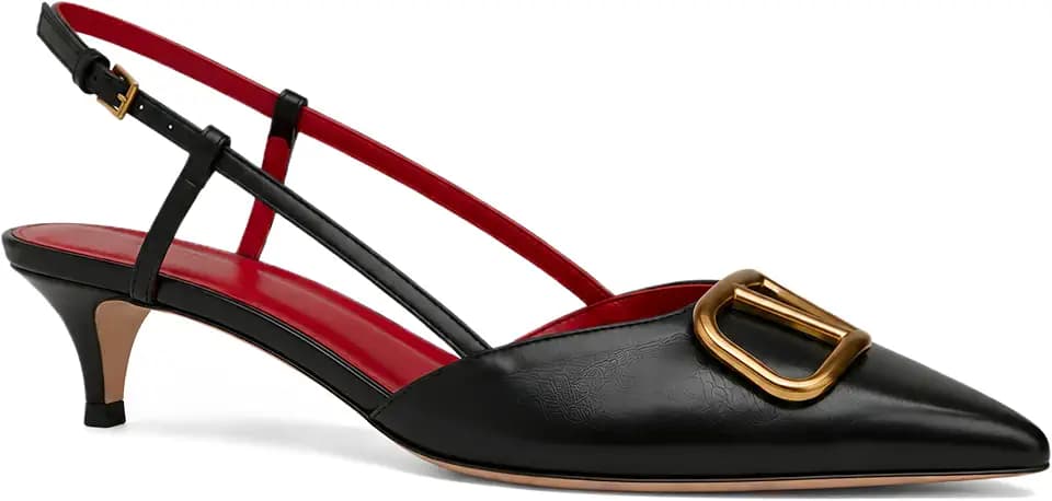Slingback Kitten Heels for Women Heeled Sandals
