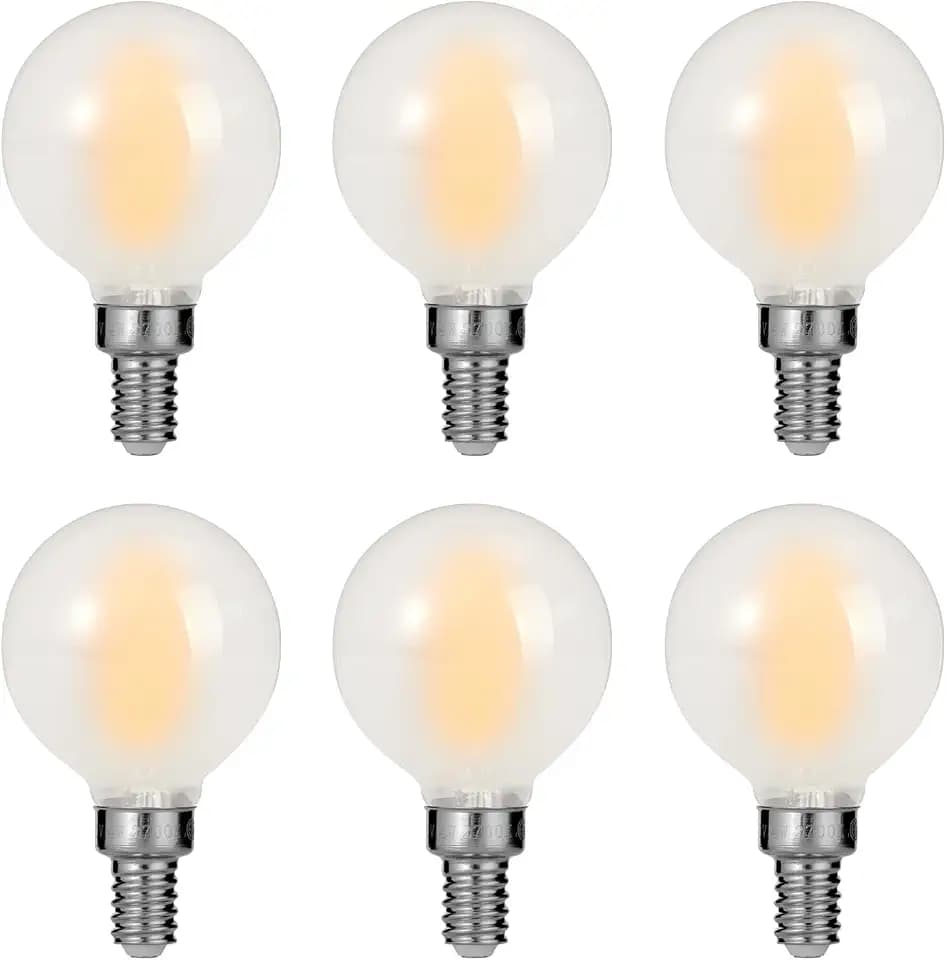 E12 Led Bulb, G16.5 Globe Light Bulbs, 40 Watt Eq, Warm White 2700K, 6 Pack