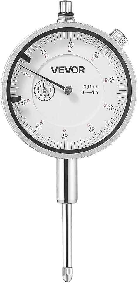 VEVOR Messuhr Imperial, 0,001 Zoll/0,03 mm Genauigkeit, 0–1 Zoll/0–25,4 mm Messbereich, gut lesbares großes Zifferblatt, professionell für Innendurchmessermessung, Rundlauferkennung, Ebenheitsprüfung