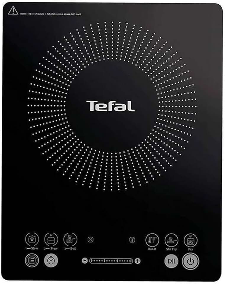 Tefal Induktionskochfeld, Everyday Slim, 45 mm dick, 2100 W, tragbar, kompakt, 6 Programme, 1 manueller Modus, Touchscreen, einfache Reinigung, IH210801