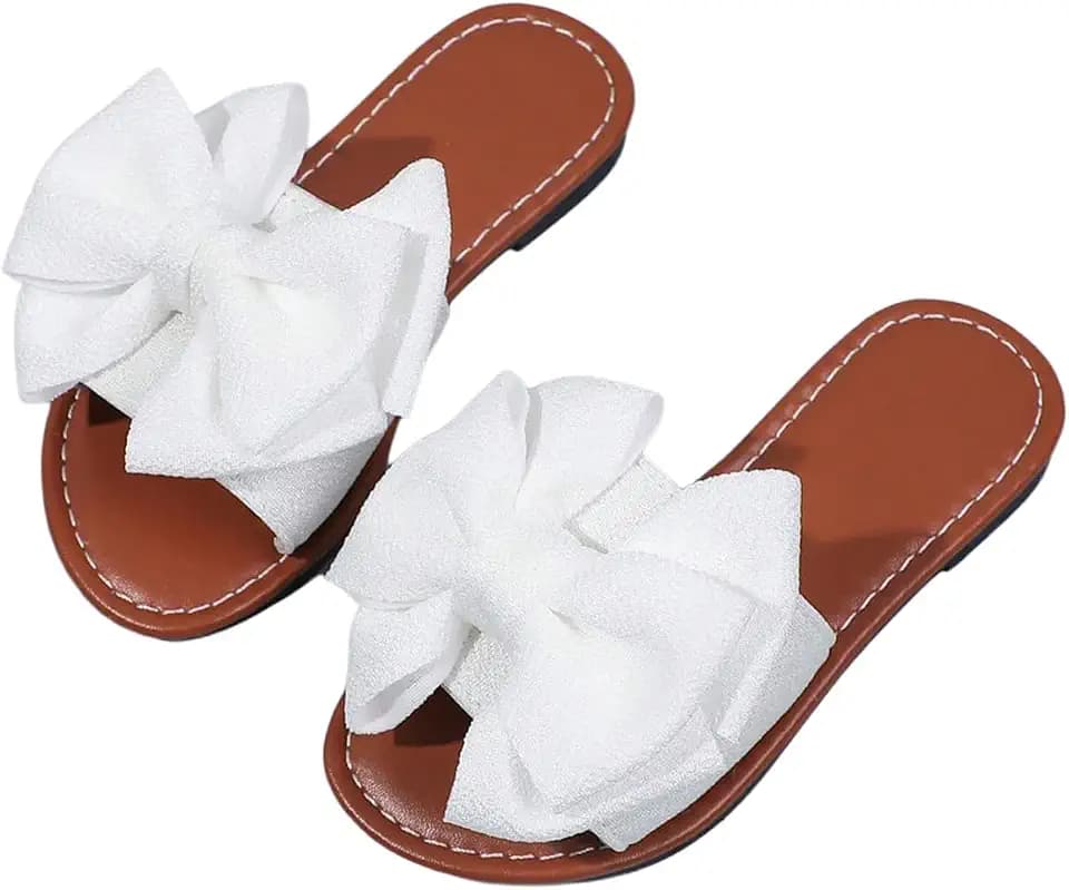 GORGLITTER Girl's Bow Sandals Cute Summer Slides Sandals