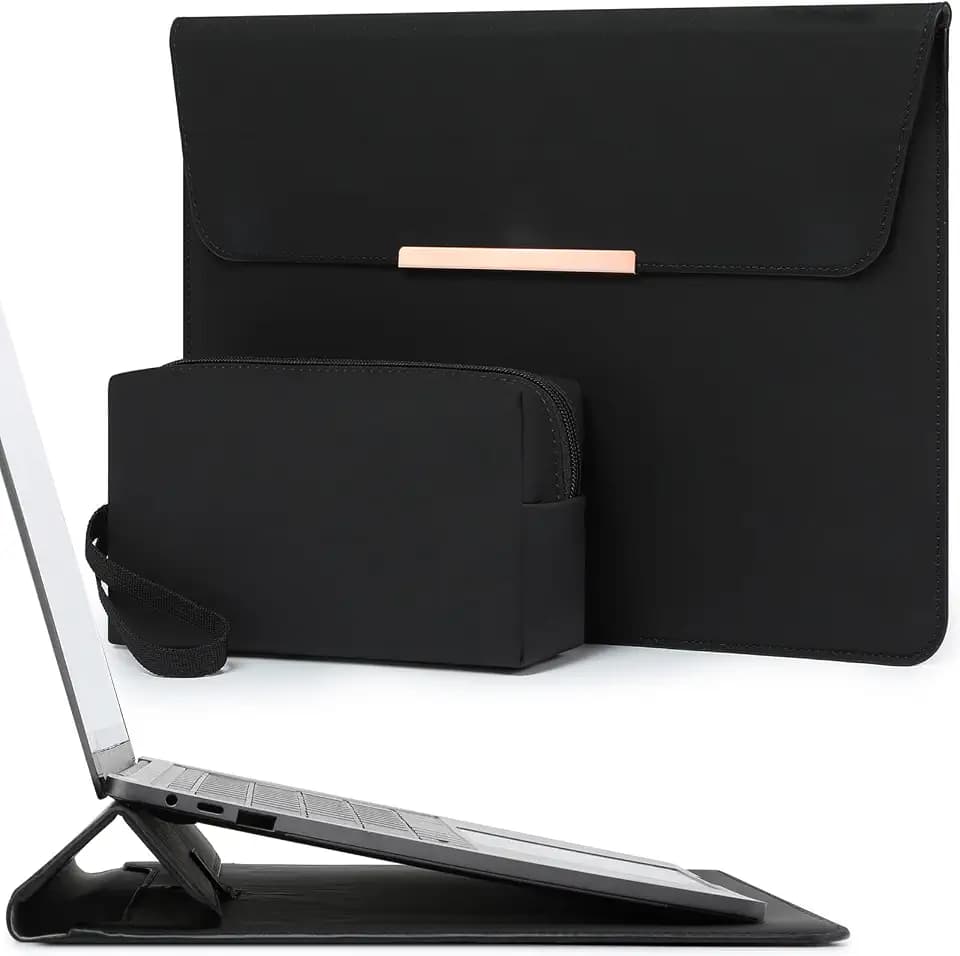 HYZUO 13.3-14 Inch Laptop Case Sleeve with Stand for MacBook,Black