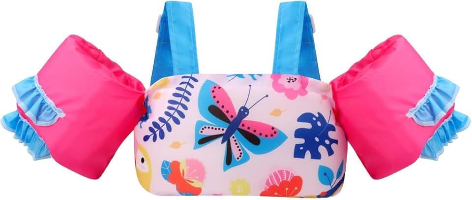 Gogokids Toddler Swim Vest, Toddler Floaties for 30-66 Pounds Kids, Kids Swim Jacket with Shoulder Harness Water Wings for 2-6 Years Old Boys and Girls Learn to Swim