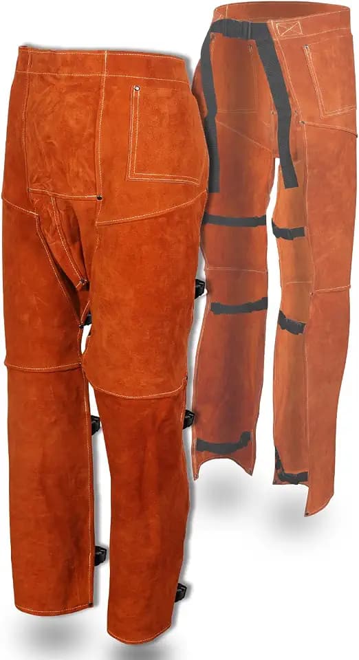 QeeLink Schweißerhosen, Hitzebeständiger, Flammhemmend, Schweißer Lederhose