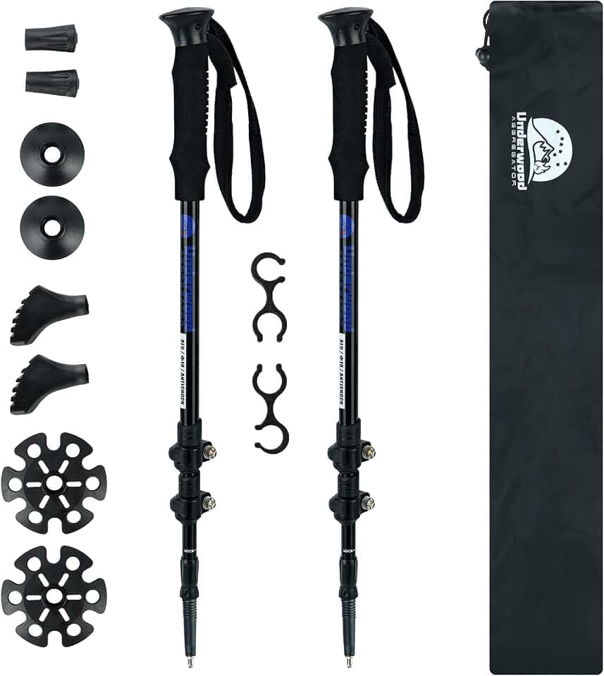 Trekking Poles Collapsible Hiking Poles, Lightweight Aluminum Hiking Sticks