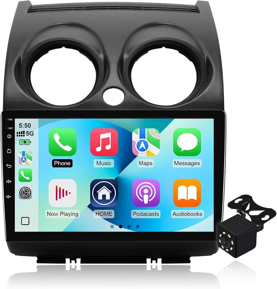 4Core+64G Android 14 Double Din Car Radio Stereo for Nissan Rogue 2008-2013 with 9" Touchscreen Radio Built-in Wireless Carplay/Android Auto/GPS/Bluetooth/FM/AUX-in/SWC/Backup Camera
