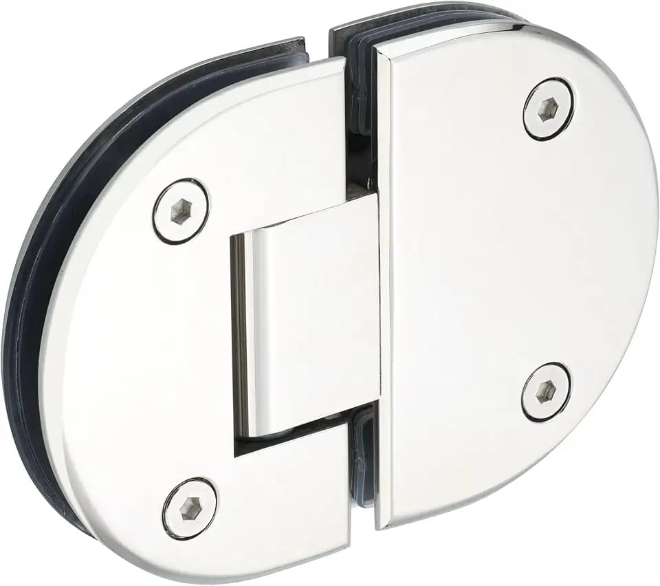 Alise Glass Shower Door Hinge,180° Double Hinges for Glass Doors,Chrome