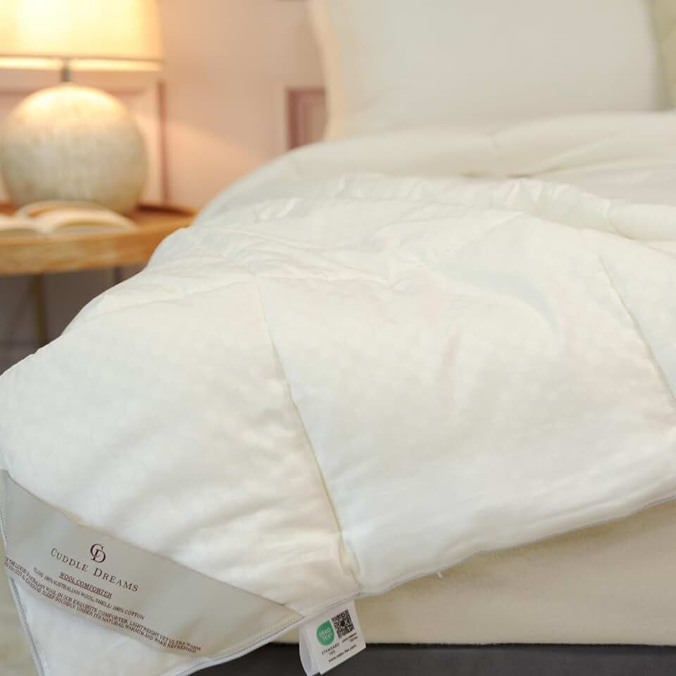 CUDDLE DREAMS Classic Wool Comforter (Midweight for All Season, King)