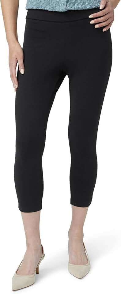 HUE Women's Wide Waistband Blackout Cotton Leggings