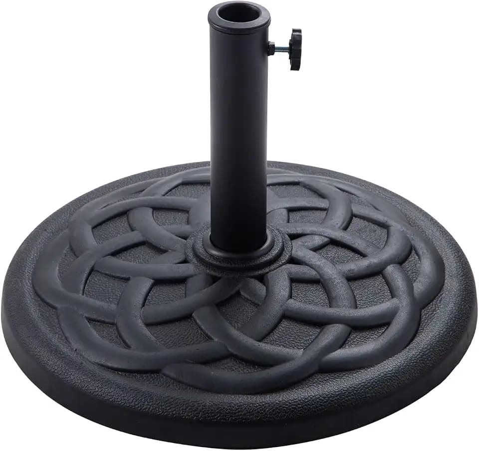 C-Hopetree 31 lb Heavy Duty Round Base Stand for Patio Outdoor Market Table Umbrella, Black