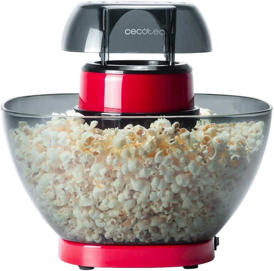 Cecotec Fun & Taste P'Corn Einfacher Popcorn-Hersteller. 1200 W, Luftinjektionssystem, abnehmbare Schüssel, abnehmbarer Antihaftdeckel, kompaktes Design